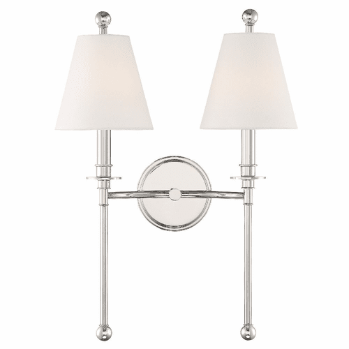 Crystorama Riverdale 2 Light Wall Mount - Polished Nickel - RIV-383-PN