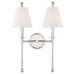 Crystorama Riverdale 2 Light Wall Mount - Polished Nickel - RIV-383-PN