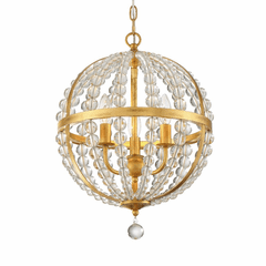 Crystorama Roxy 3 Light Chandelier - Antique Gold - ROX-A9003-GA