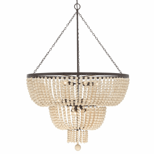 Crystorama Rylee 12 Light Chandelier - Forged Bronze - 612-FB