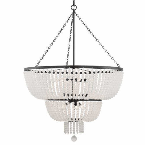 Crystorama Rylee 12 Light Chandelier - Matte Black - 612-MK