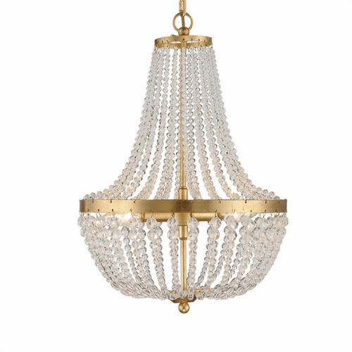 Crystorama Rylee 3 Light Chandelier - Antique Gold - 603-GA