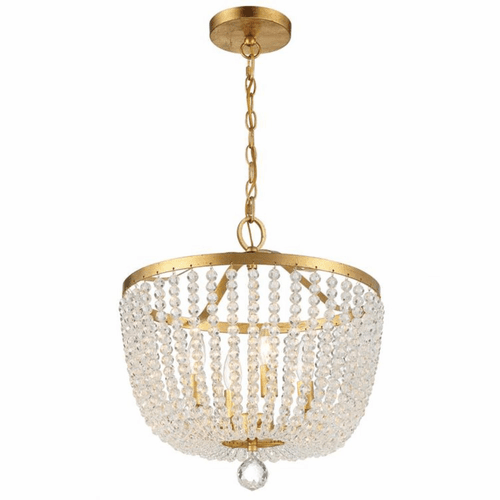 Crystorama Rylee 4 Light Chandelier - Antique Gold - 604-GA