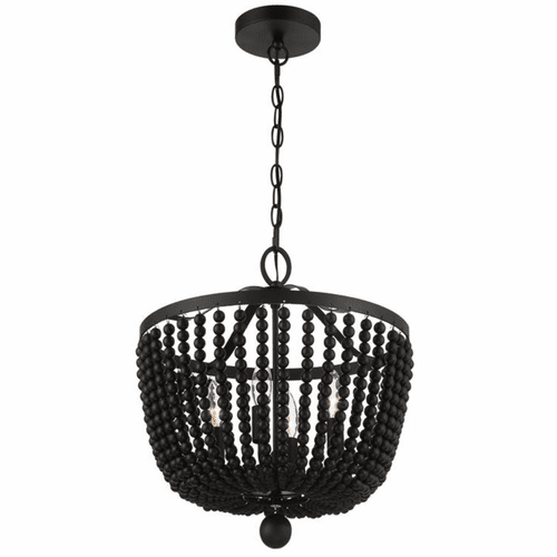 Crystorama Rylee 4 Light Chandelier - Matte Black - 604-MK