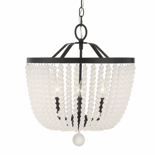 Crystorama Rylee 4 Light Chandelier - Matte Black - 604-MK-FR