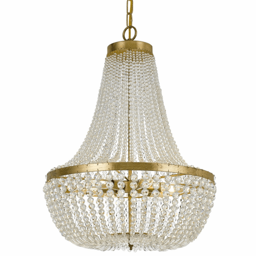 Crystorama Rylee 6 Light Antique Gold Chandelier - 608-GA