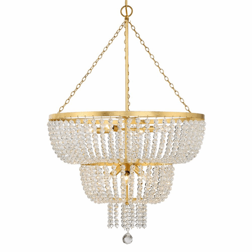 Crystorama Rylee 8 Light Chandelier - Antique Gold - 610-GA