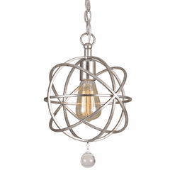 Crystorama Solaris 1 Light Silver Pendant - 9220-OS