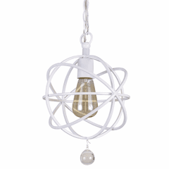 Crystorama Solaris 1 Light White Pendant - 9220-WW