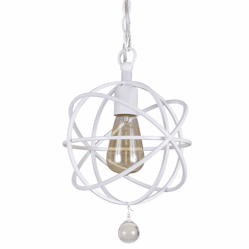 Crystorama Solaris 1 Light White Pendant - 9220-WW