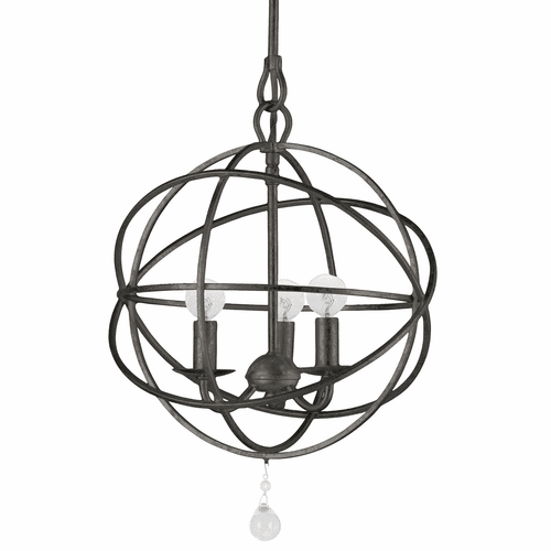 Crystorama Solaris 3 Light English Bronze Mini Chandelier - 9225-EB