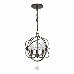 Crystorama Solaris 3 Light Outdoor Chandelier - English Bronze - SOL-9325-EB