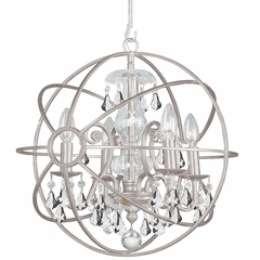 Crystorama Solaris 4 Light Clear Crystal Silver Mini Chandelier - 9025-OS-CL-S