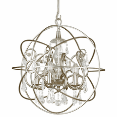 Crystorama Solaris 5 Light Crystal Silver Sphere Chandelier - 9026-OS-CL-MWP