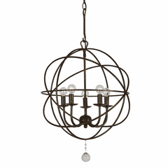 Crystorama Solaris 5 Light English Bronze Mini Chandelier - 9224-EB