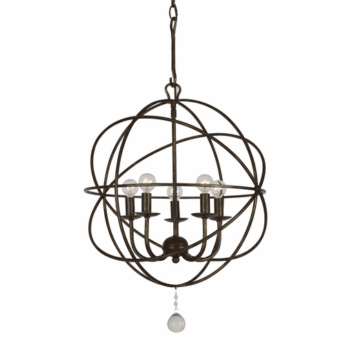 Crystorama Solaris 5 Light English Bronze Mini Chandelier - 9224-EB