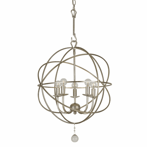 Crystorama Solaris 5 Light Olde Silver Mini Chandelier - 9224-OS