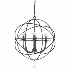 Crystorama Solaris 6 Light Bronze Sphere Chandelier II - 9226-EB