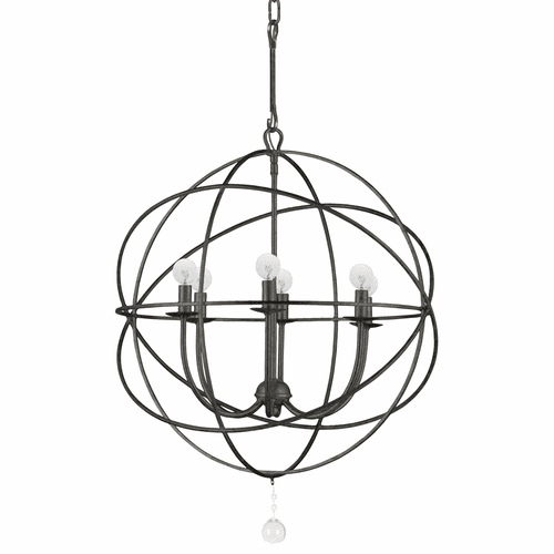 Crystorama Solaris 6 Light Bronze Sphere Chandelier II - 9226-EB