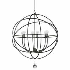 Crystorama Solaris 6 Light Bronze Sphere Chandelier III - 9228-EB