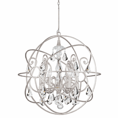 Crystorama Solaris 6 Light Crystal Silver Sphere Chandelier I - 9028-OS-CL-MWP