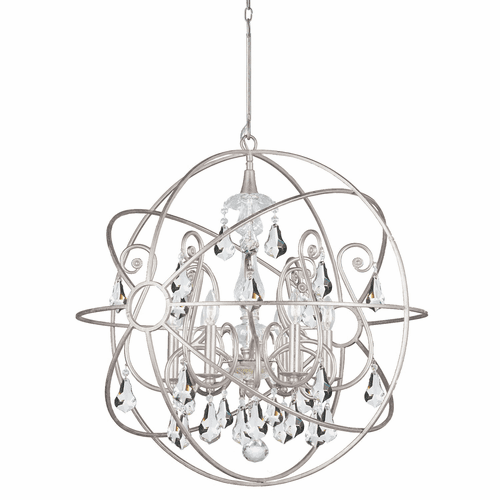 Crystorama Solaris 6 Light Crystal Silver Sphere Chandelier I - 9028-OS-CL-MWP