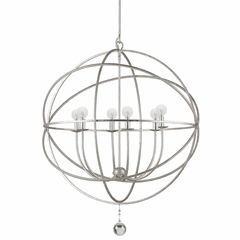Crystorama Solaris 6 Light Silver Sphere Chandelier II - 9228-OS Crystorama Solaris 6 Light Silver Sphere Chandelier II - 9228-OS
