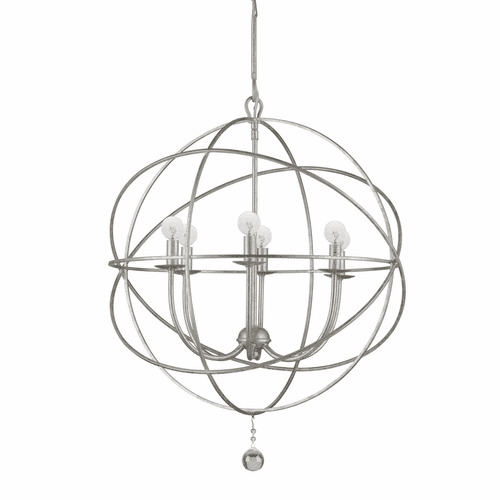 Crystorama Solaris 6 Light Silver Sphere Chandelier III - 9226-OS