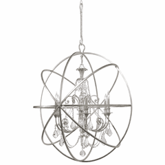 Crystorama Solaris 6 Light Spectra Crystal Silver Sphere Chandelier - 9219-OS-CL-SAQ