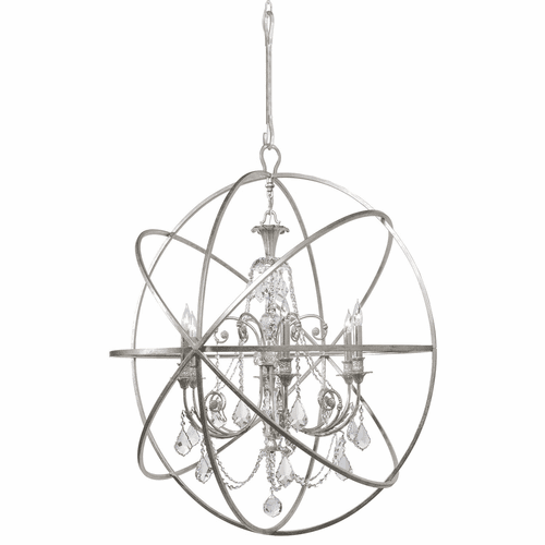 Crystorama Solaris 6 Light Spectra Crystal Silver Sphere Chandelier - 9219-OS-CL-SAQ