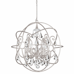 Crystorama Solaris 6 Light Swarovski Crystal Silver Sphere Chandelier I - 9028-OS-CL-S