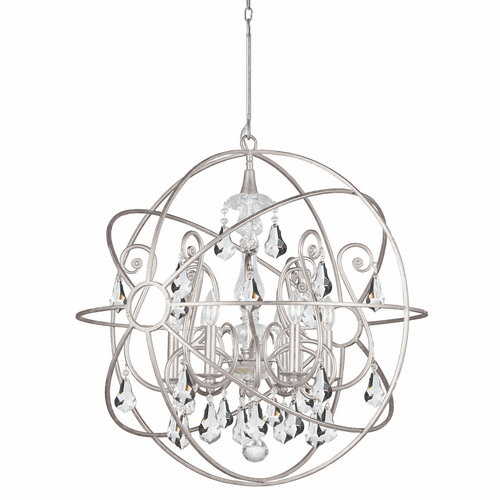Crystorama Solaris 6 Light Swarovski Crystal Silver Sphere Chandelier I - 9028-OS-CL-S