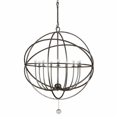 Crystorama Solaris 9 Light Bronze Sphere Chandelier - 9229-EB