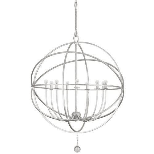 Crystorama Solaris 9 Light Silver Sphere Chandelier - 9229-OS