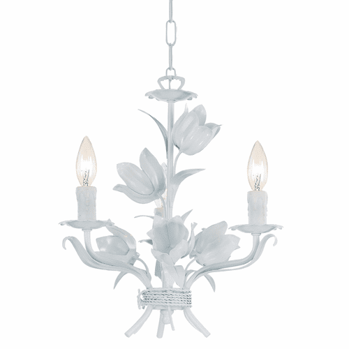 Crystorama Southport 3 Light Wet White Mini Chandelier - 4813-WW