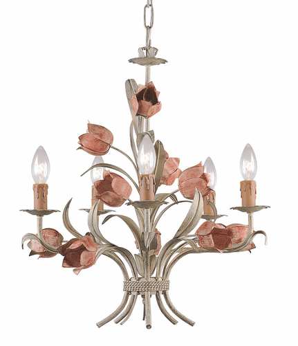 Crystorama Southport 5 Light Sage Rose Chandelier - 4805-SR