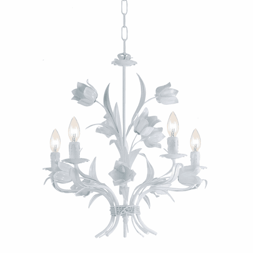 Crystorama Southport 5 Light Wet White Chandelier - 4815-WW