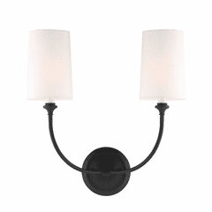 Crystorama Sylvan 2 Light Wall Mount - Black Forged - 2242-BF