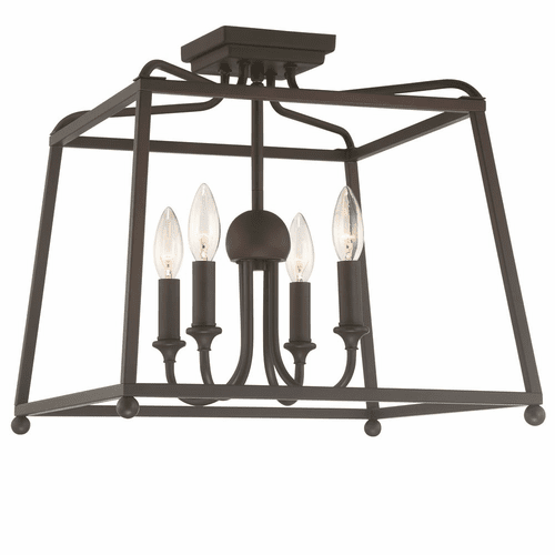 Crystorama Sylvan 4 Light Ceiling Mount - Dark Bronze - 2243-DB_NOSHADE