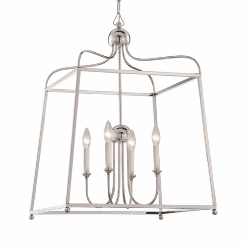 Crystorama Sylvan 4 Light Chandelier - Polished Nickel - 2244-PN_NOSHADE