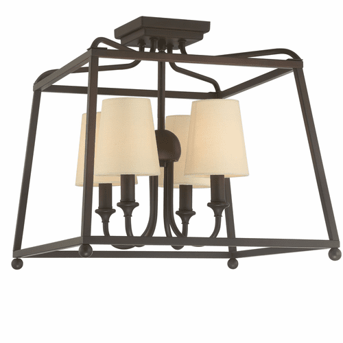 Crystorama Sylvan 4 Light Dark Bronze Ceiling Mount - 2243-DB