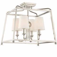 Crystorama Sylvan 4 Light Polished Nickel Ceiling Mount - 2243-PN