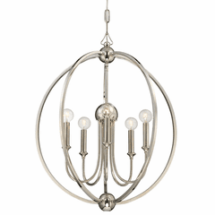 Crystorama Sylvan 5 Light Chandelier - Polished Nickel - 2247-PN_NOSHADE