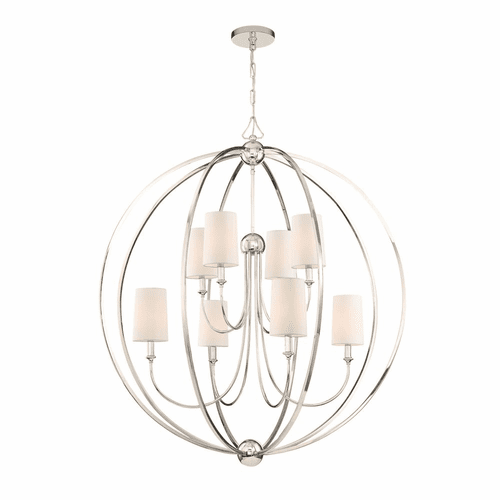 Crystorama Sylvan 8 Light Chandelier - Polished Nickel - 2246-PN