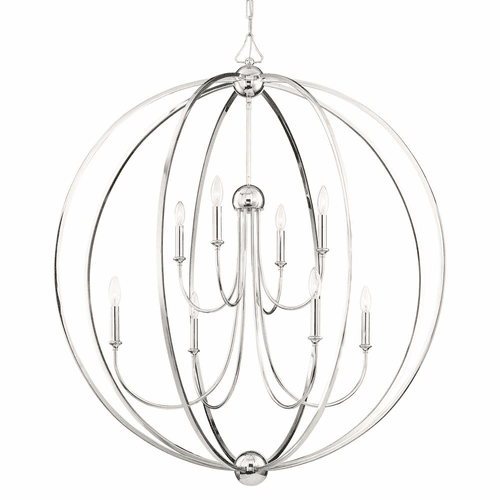 Crystorama Sylvan 8 Light Chandelier - Polished Nickel - 2246-PN_NOSHADE