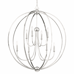 Crystorama Sylvan 8 Light Chandelier - Polished Nickel - 2246-PN_NOSHADE
