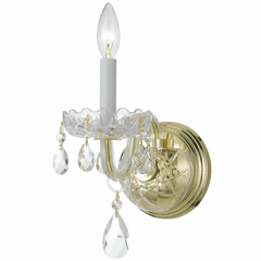 Crystorama Traditional Crystal 1 Light Clear Crystal Brass Sconce - 1031-PB-CL-MWP