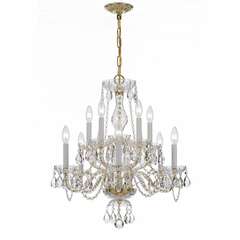 Crystorama Traditional Crystal 10 Light Clear Crystal Brass Chandelier V - 5080-PB-CL-MWP Crystorama Traditional Crystal 10 Light Clear Crystal Brass Chandelier V - 5080-PB-CL-MWP