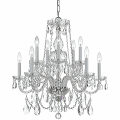 Crystorama Traditional Crystal 10 Light Clear Crystal Chrome Chandelier - 1130-CH-CL-MWP