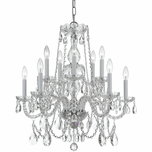 Crystorama Traditional Crystal 10 Light Clear Crystal Chrome Chandelier - 1130-CH-CL-MWP